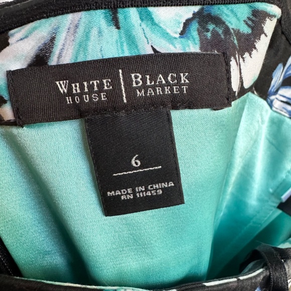 Vintage Blue Black Floral Pin Up Style Halter Dress - Picture 4 of 7